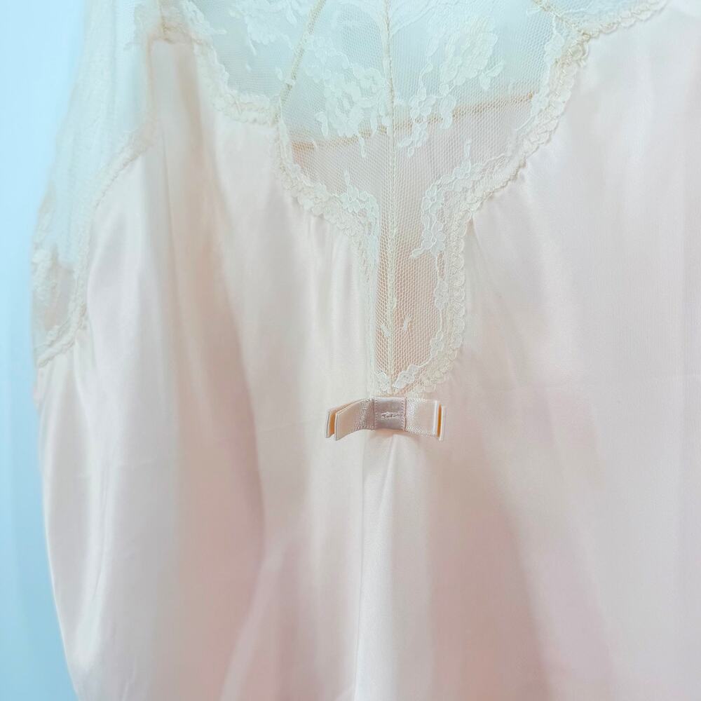 Vtg Barbizon Pink Lace Camisole Satin Lingerie Top Coquette Romantic Balletcore - Picture 4 of 16